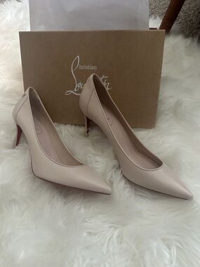 Christian Louboutin Blush Patent Leather Pointed-Toe Pumps